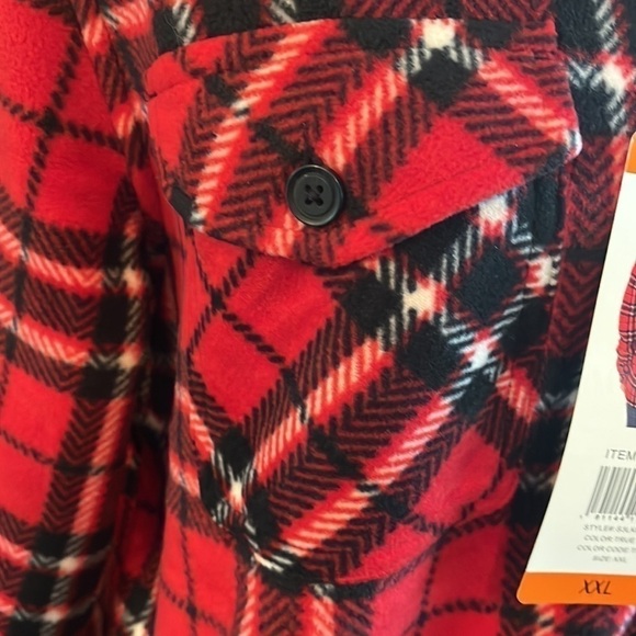 Soho Threads Women's Sherpa Lined Shirt Jacket, True Red XXL - NEW - Picture 6 of 10